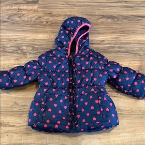 Heart puffer coat